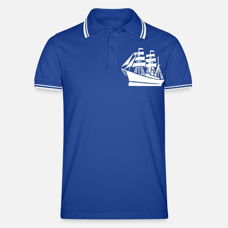 Schiff Schifffahrt - Männer Tipped Poloshirt - Royal/Weiß