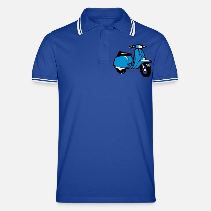 motorroller cool - Männer Tipped Poloshirt - Royal/Weiß