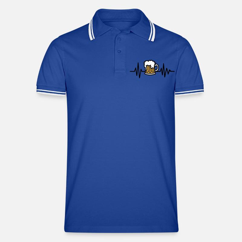 Bier - Männer Tipped Poloshirt - Royal/Weiß