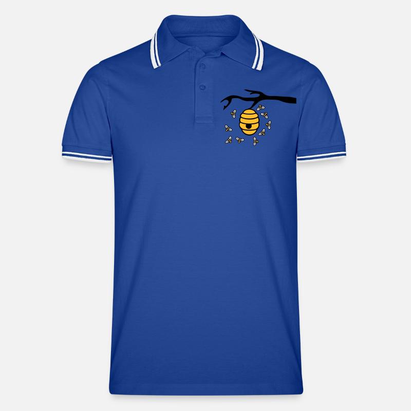 Beehive Branch - Männer Tipped Poloshirt - Royal/Weiß
