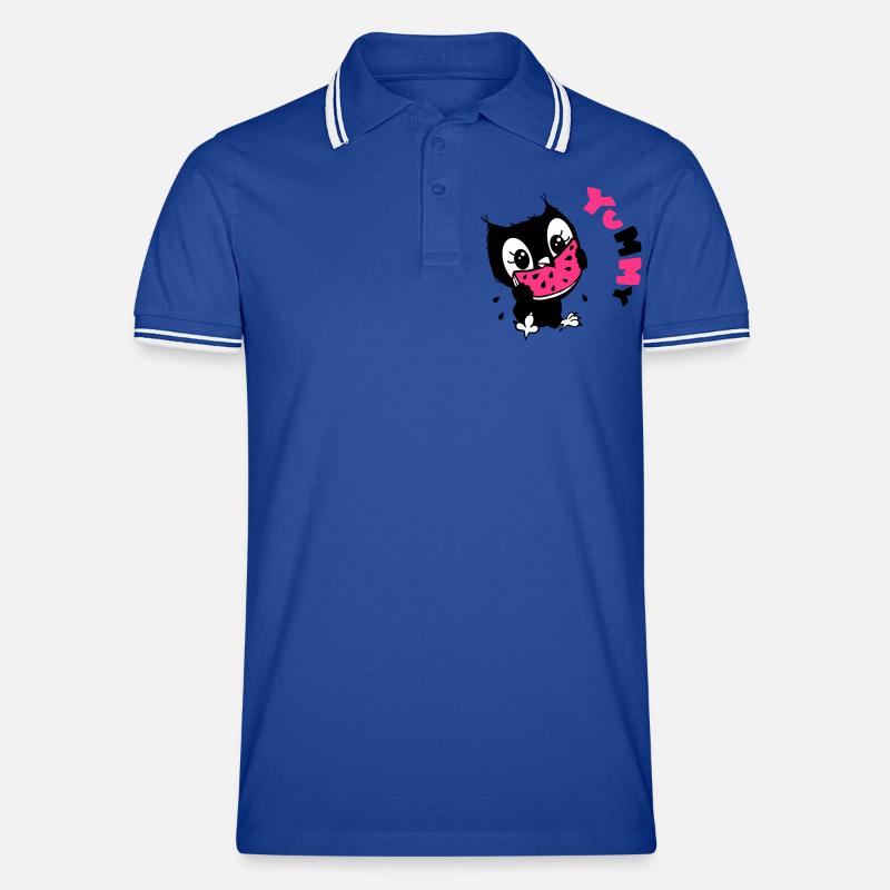 Eule yumyum - Männer Tipped Poloshirt - Royal/Weiß