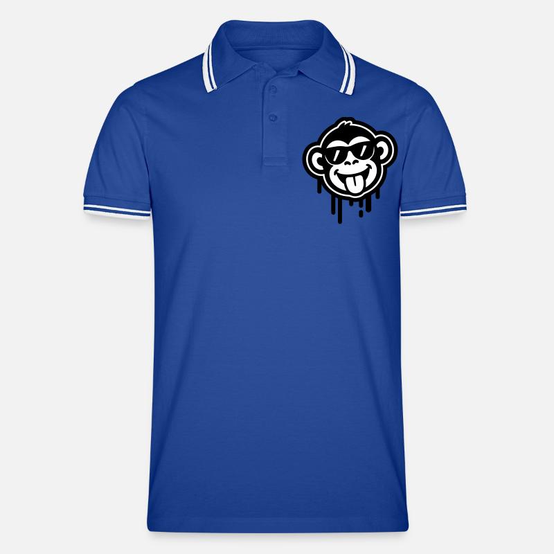 Affe Cool Lustig - Männer Tipped Poloshirt - Royal/Weiß