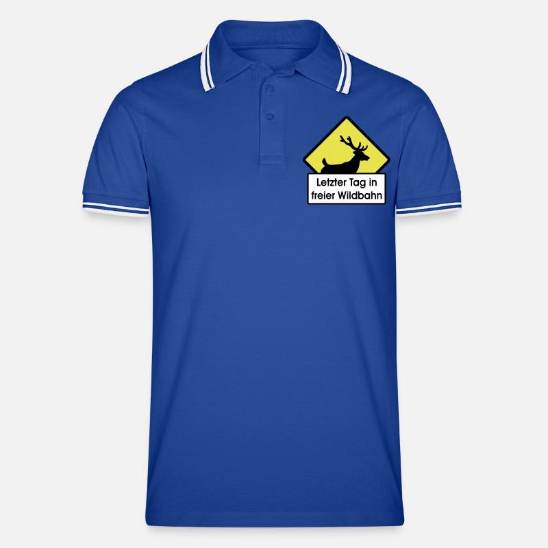 Junggeselle - Männer Tipped Poloshirt - Royal/Weiß