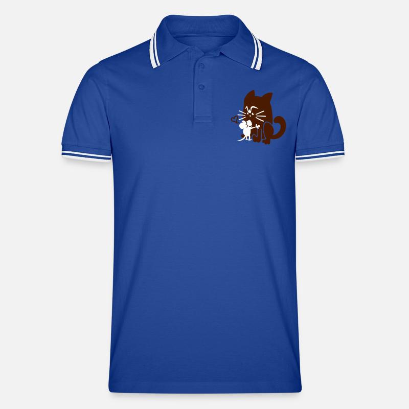Chat + souris Polo tipped Homme