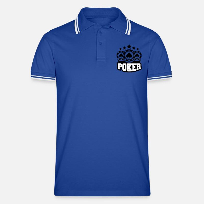 poker_player - Männer Tipped Poloshirt - Royal/Weiß