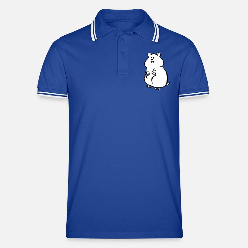 Hamster - Männer Tipped Poloshirt - Royal/Weiß