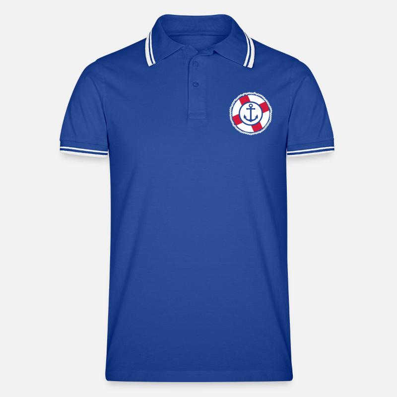 Rettungsring Anker - Männer Tipped Poloshirt - Royal/Weiß