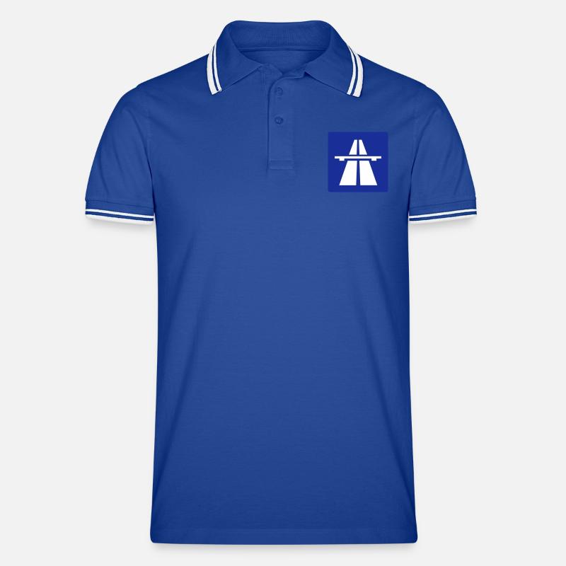 Highway sign Men's Tipped Polo Shirt