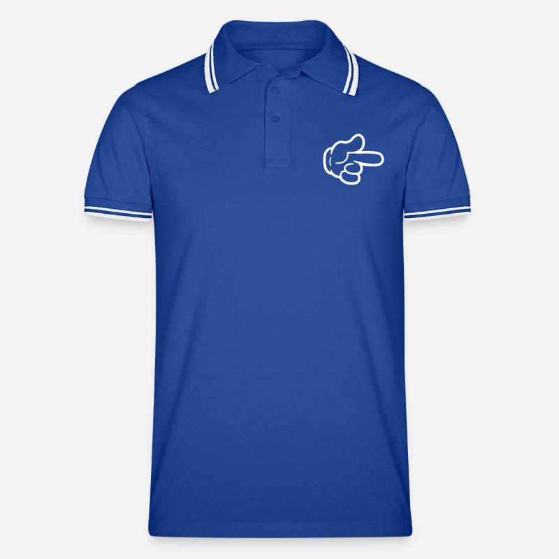 Bande dessinée à la main - Polo tipped Homme - bleu/blanc