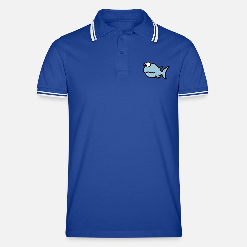 Puzzled fish - Männer Tipped Poloshirt - Royal/Weiß