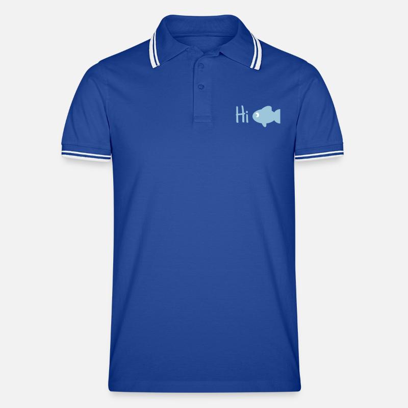 hi fish Men's Tipped Polo Shirt