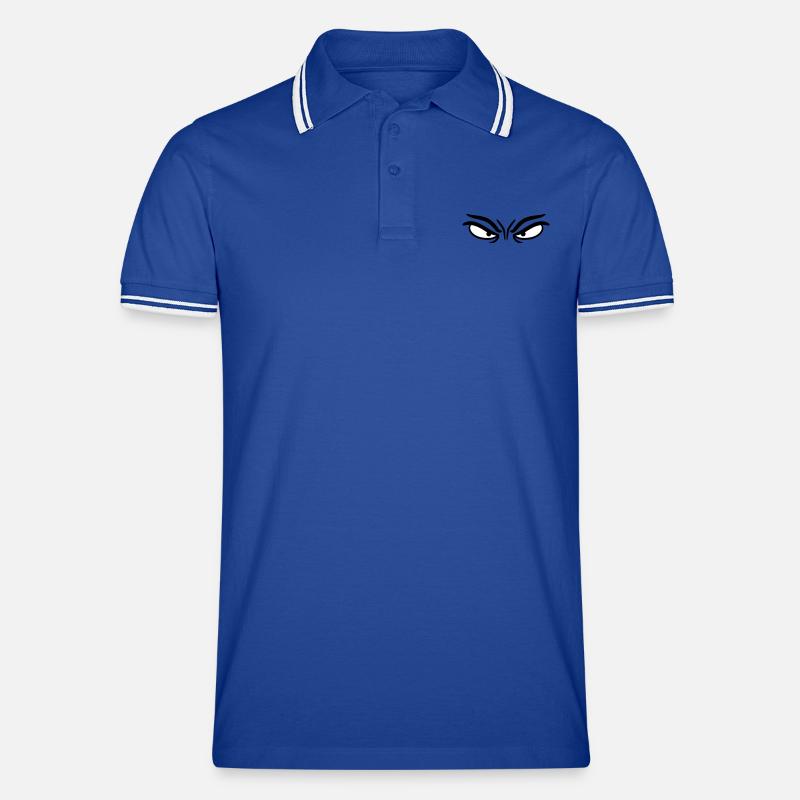 Böser Blick - Männer Tipped Poloshirt - Royal/Weiß