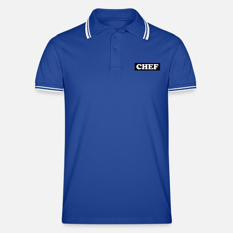 chef - Polo tipped Homme - bleu/blanc