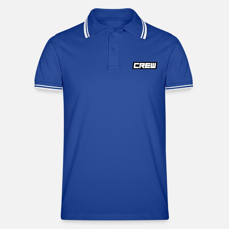 Crew - Männer Tipped Poloshirt - Royal/Weiß