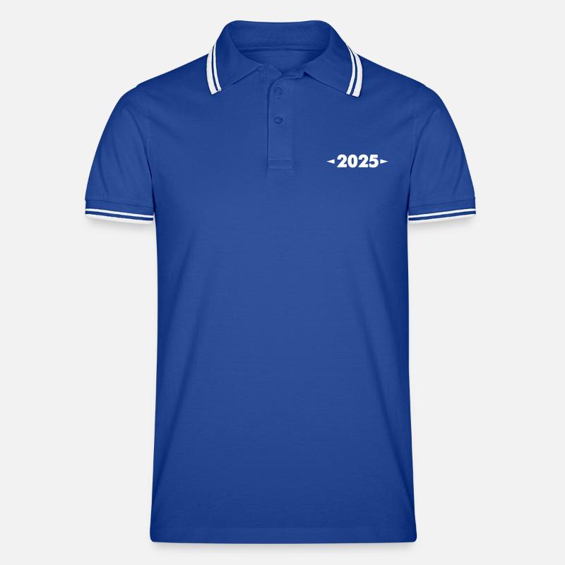 2025 - Männer Tipped Poloshirt - Royal/Weiß