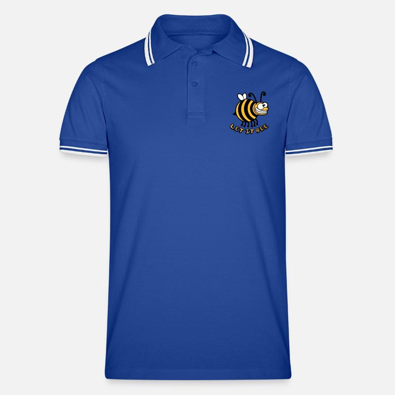 Thick crazy bee let it bee Men's Tipped Polo Shirt