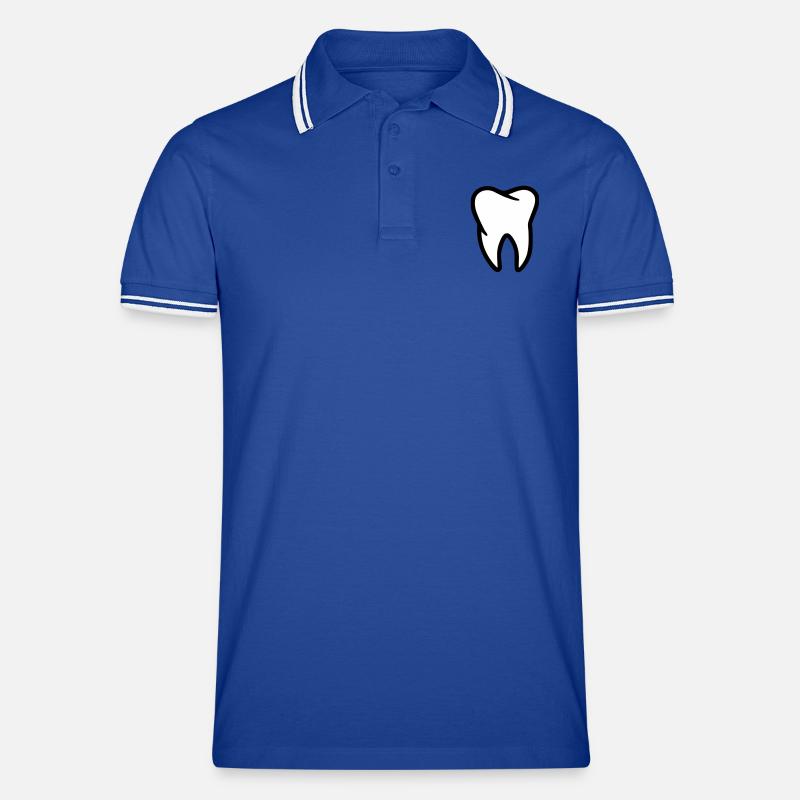 Zahn - Männer Tipped Poloshirt - Royal/Weiß