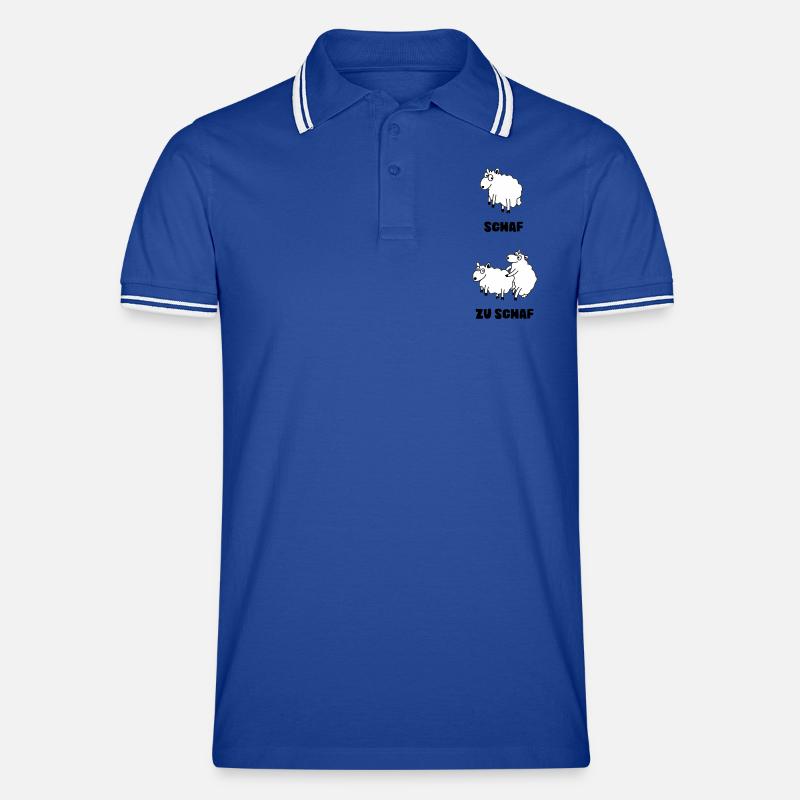 Zu Schaf - Männer Tipped Poloshirt - Royal/Weiß