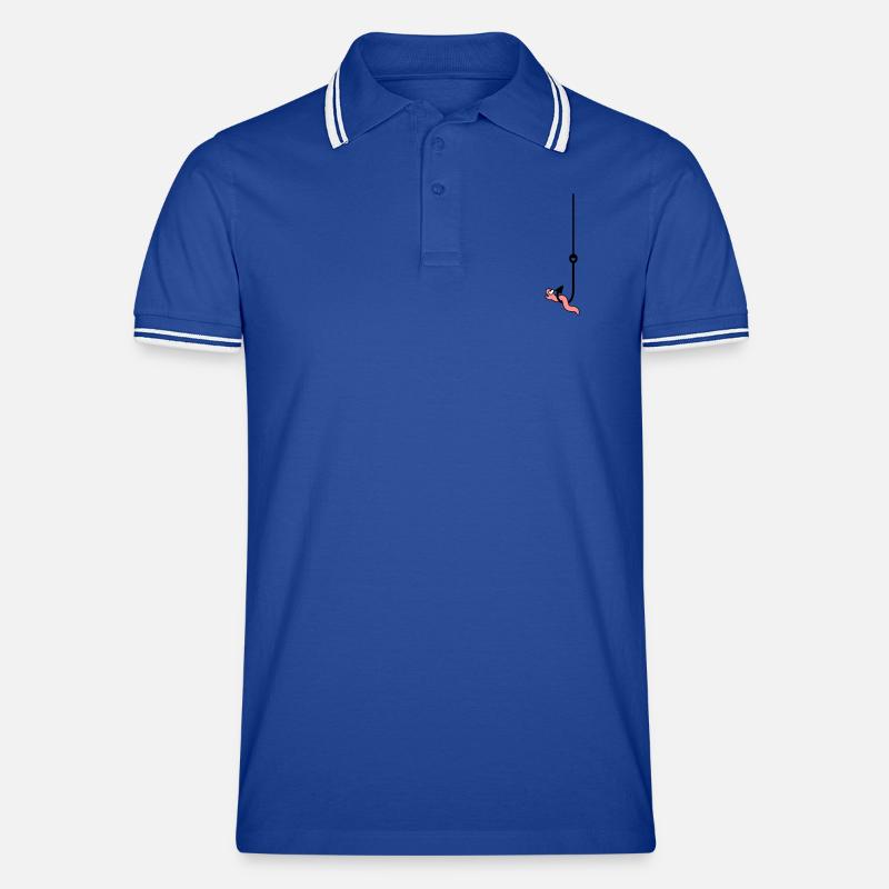 Worm On The Hook - Männer Tipped Poloshirt - Royal/Weiß