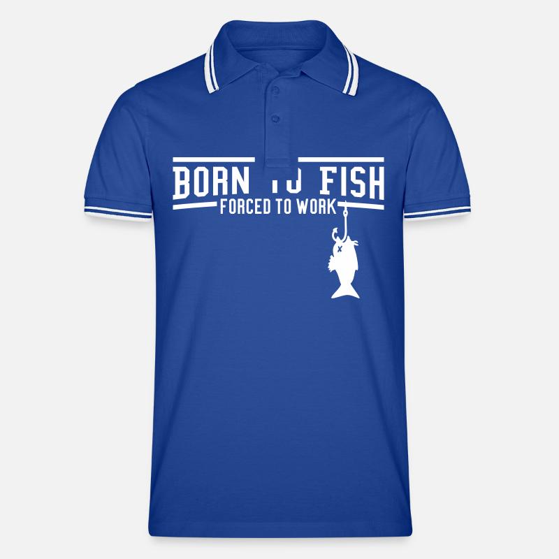 Fisch am Haken / fish on the hook (1c) Men's Tipped Polo Shirt