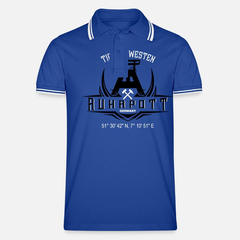 Ruhrpott Germany V2 - Männer Tipped Poloshirt - Royal/Weiß