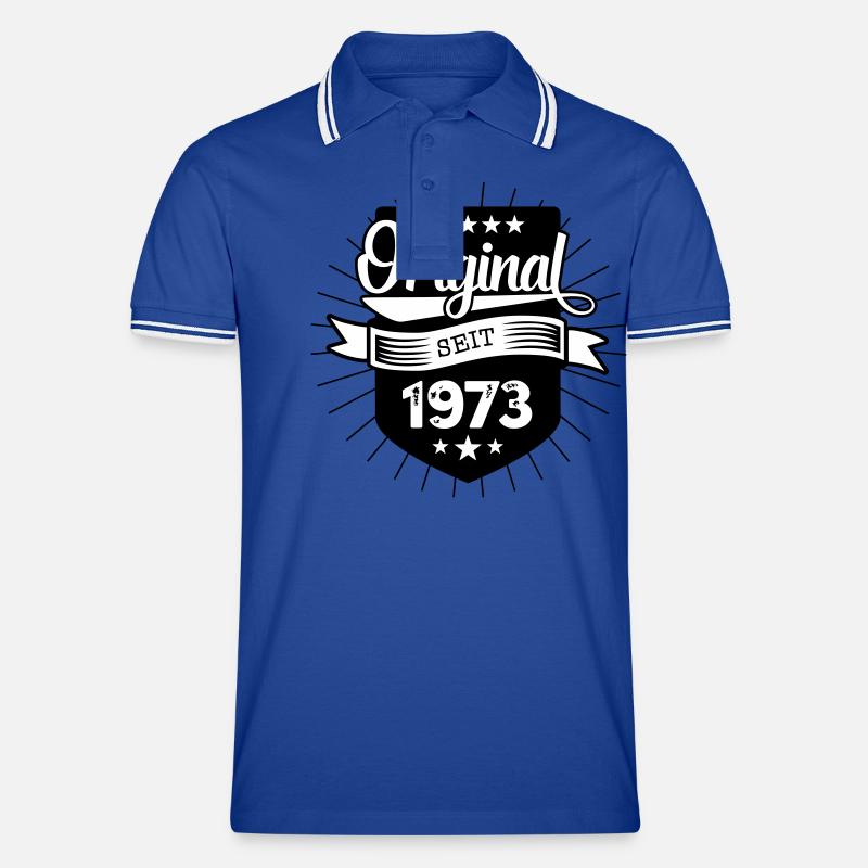 Original 1973 - Männer Tipped Poloshirt - Royal/Weiß