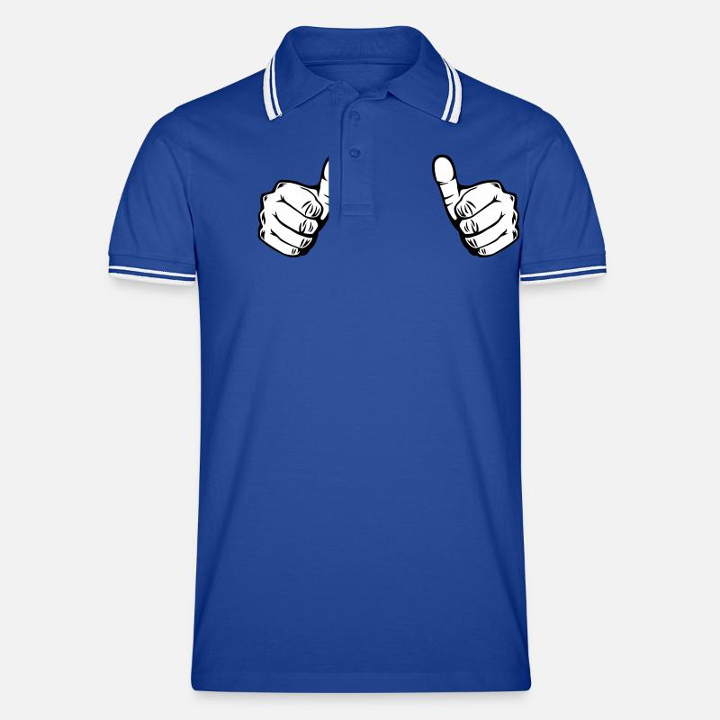 thumbs up - Männer Tipped Poloshirt - Royal/Weiß