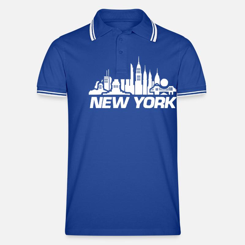 new york skyline ny - Männer Tipped Poloshirt - Royal/Weiß