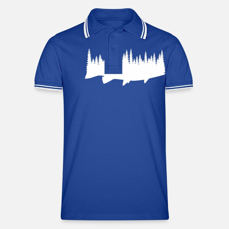 Fish And Forest - Männer Tipped Poloshirt - Royal/Weiß