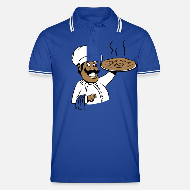 cuire la pizza de cuisson - Polo tipped Homme - bleu/blanc