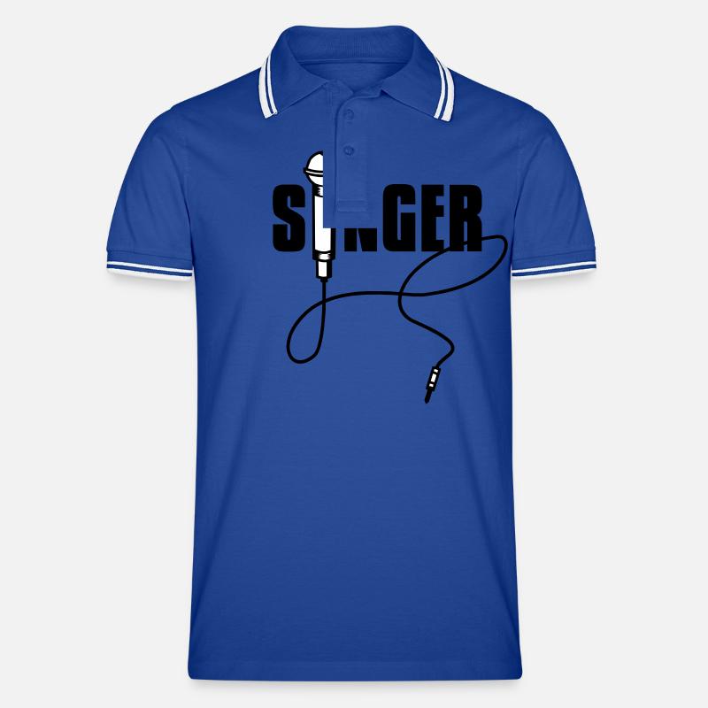 singer - Männer Tipped Poloshirt - Royal/Weiß