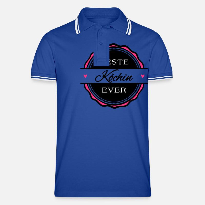 Beste Köchin ever - Männer Tipped Poloshirt - Royal/Weiß
