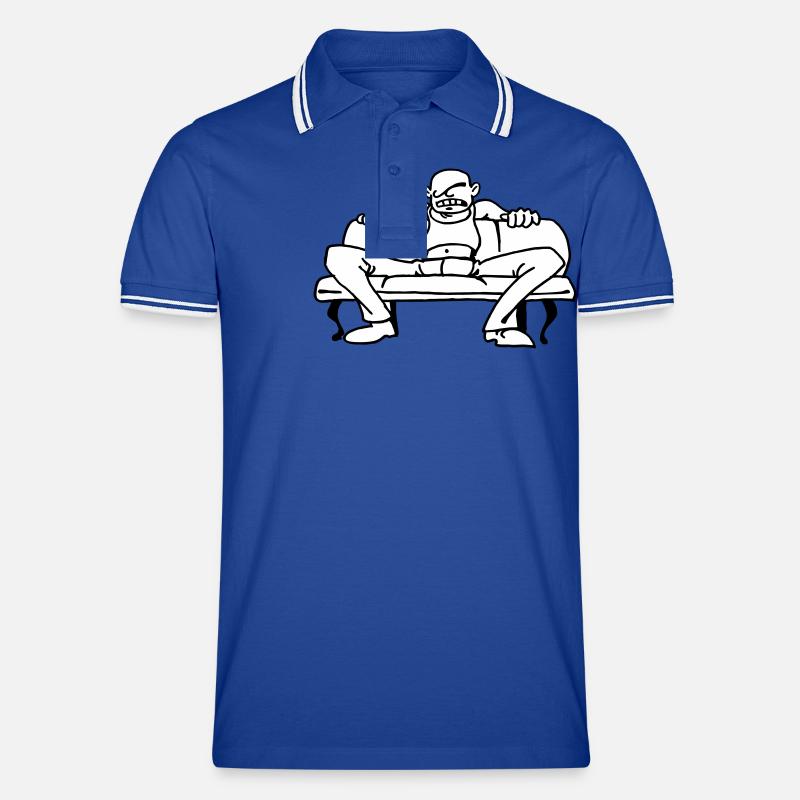 Arschloch - Männer Tipped Poloshirt - Royal/Weiß