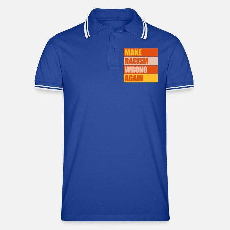 make racism wrong again Männer Tipped Poloshirt