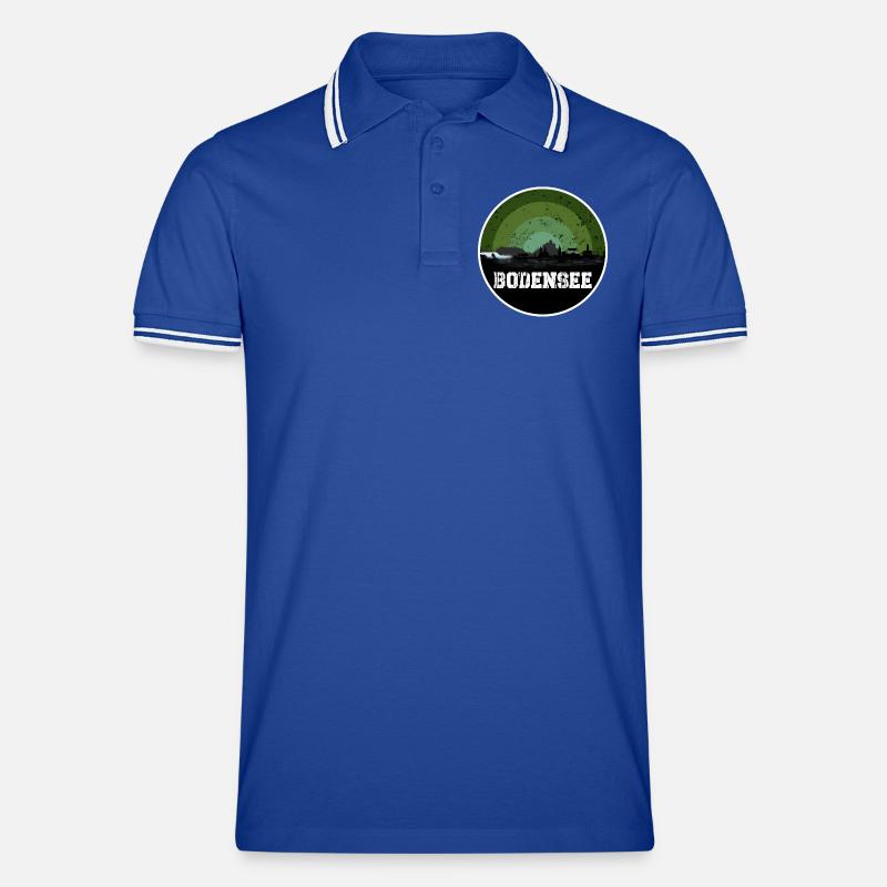 Bodensee Original Skyline - Männer Tipped Poloshirt - Royal/Weiß