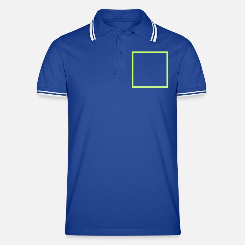 Black square with neon frame Men's Tipped Polo Shirt