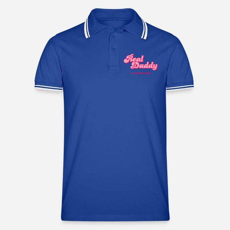 Real Daddy Pink Script Druck Männer Tipped Poloshirt