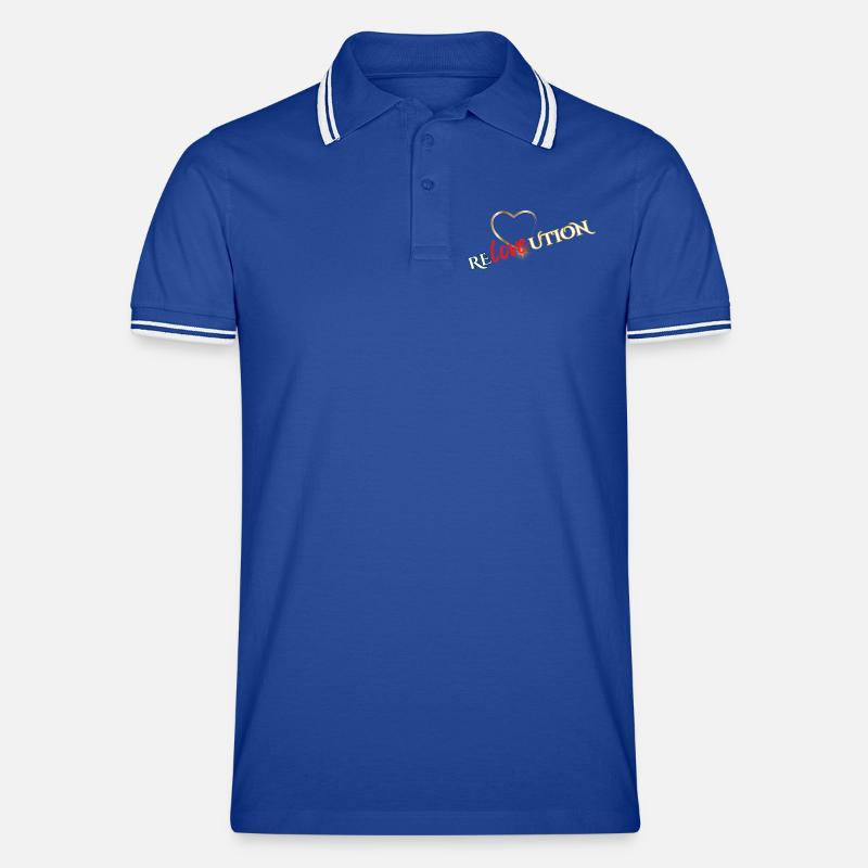 Liebevolution Herzrose Typo Männer Tipped Poloshirt