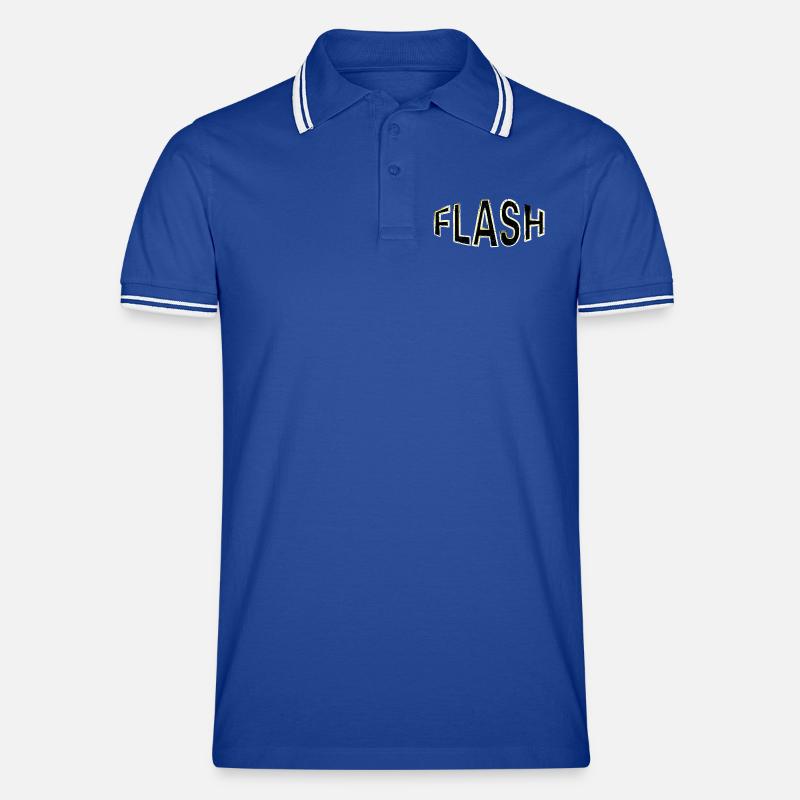 FLASH Label mit Blitzen - Männer Tipped Poloshirt - Royal/Weiß