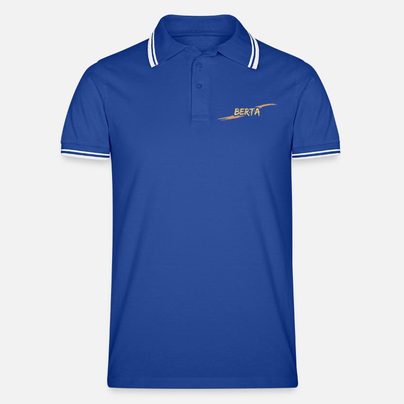 Berta als Geschenk - Männer Tipped Poloshirt - Royal/Weiß