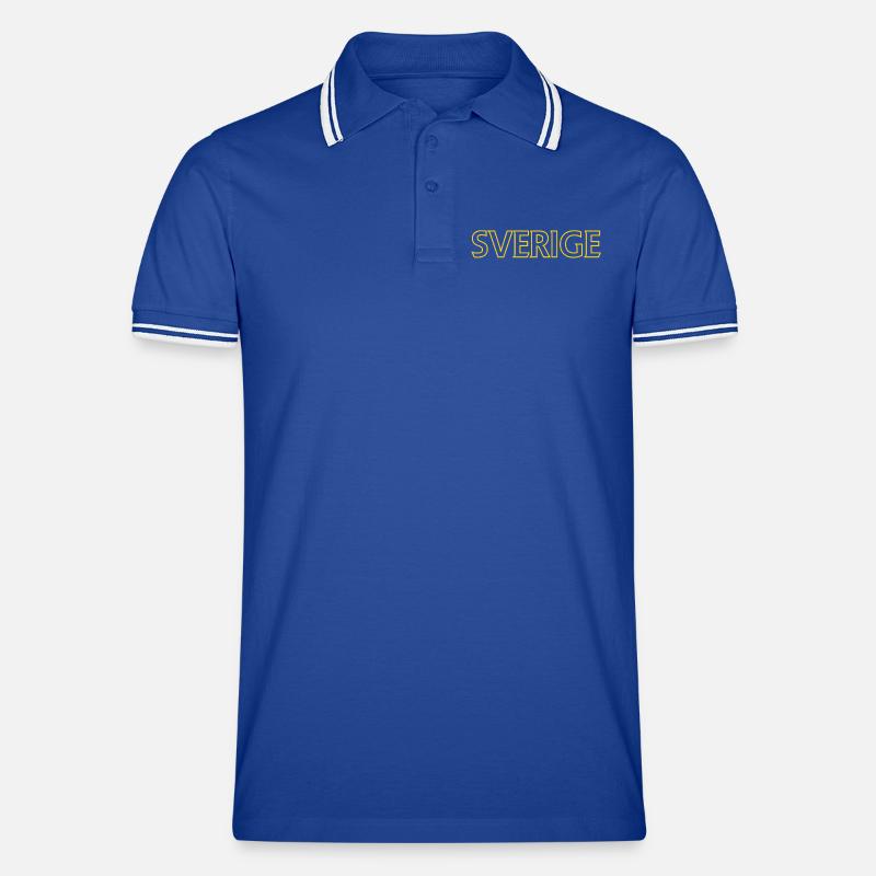 Suède Alcool et conception de drapeaux - Polo tipped Homme - bleu/blanc