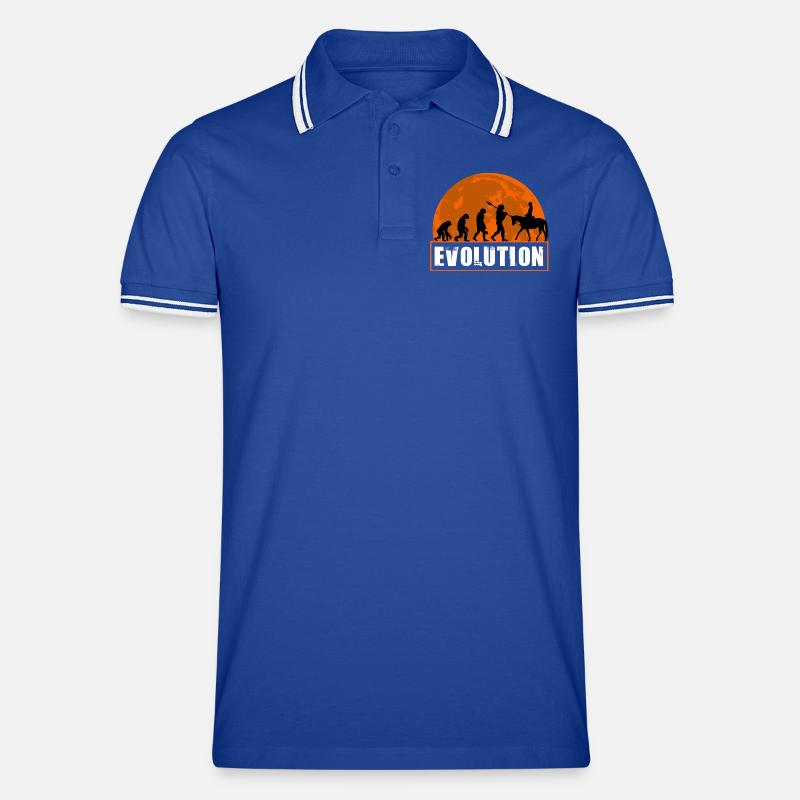 Evolution des Menschen Reitkunst - Männer Tipped Poloshirt - Royal/Weiß