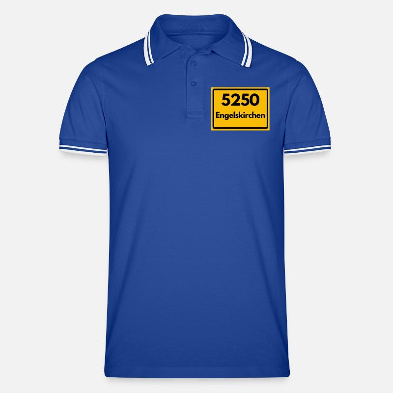 OLD POSTCODE POSTCODE RETRO 5250 ENGELSKIRCHEN - Men's Tipped Polo Shirt - royal/white