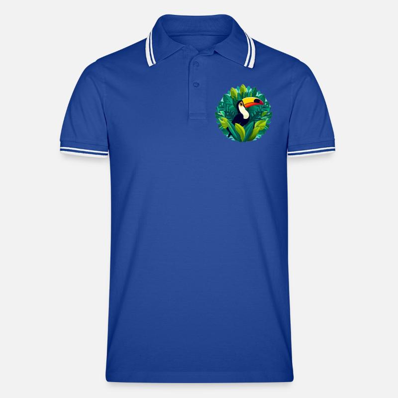 Tukan - Männer Tipped Poloshirt - Royal/Weiß
