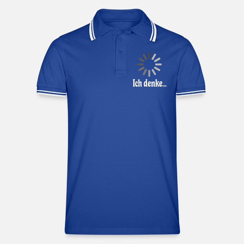 Ich denke bitte warten - Männer Tipped Poloshirt - Royal/Weiß