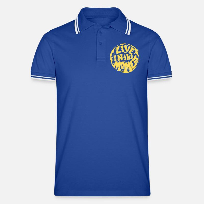Lebe im Moment Männer Tipped Poloshirt