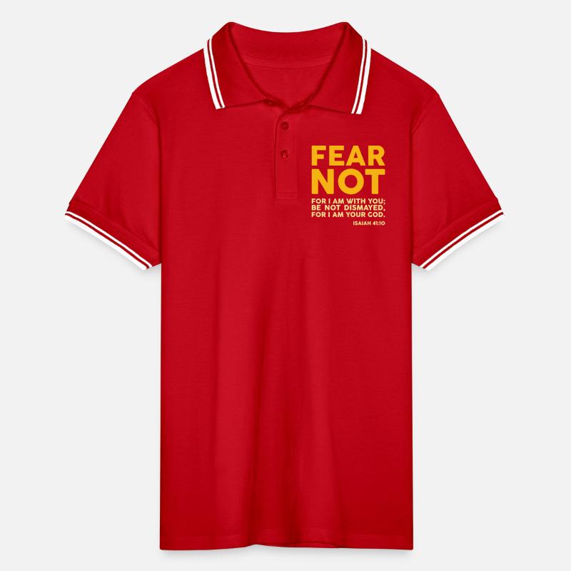 Fürchte dich nicht, denn ich bin bei dir (dunkel) Männer Tipped Poloshirt