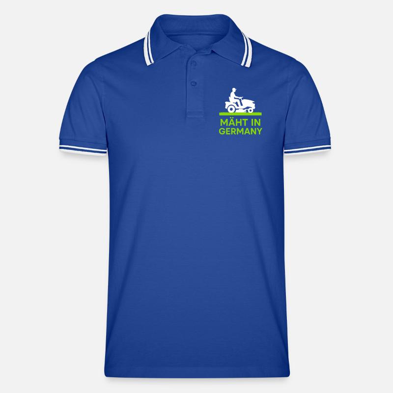 Mäht in Germany  - Männer Tipped Poloshirt - Royal/Weiß