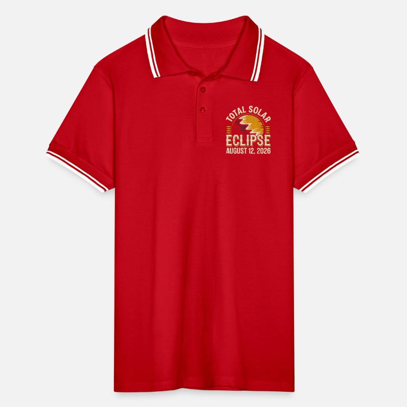 Total Solar Eclipse 2026 Totality August 12 Men's Tipped Polo Shirt
