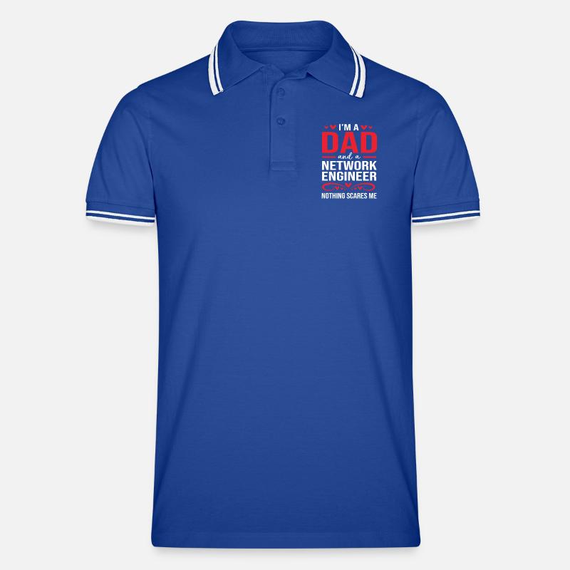 Netzwerk Ingenieur Programmierer Informatiker - Männer Tipped Poloshirt - Royal/Weiß